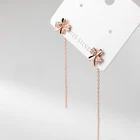MloveAcc реальные 925 стерлингового серебра цепь кисточкой циркон серьги с подвеской в виде цветка для детей модные женские вечерние ювелирные изделия Аксессуары подарок