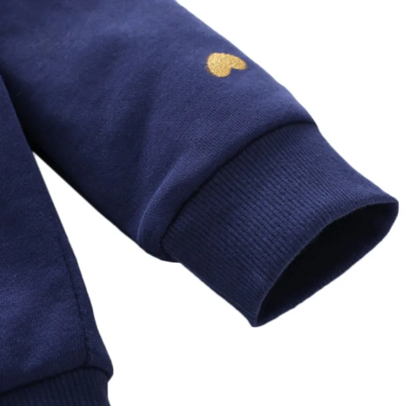 

Baby Girls Clothes Sets Boys Long-Sleeved Romper Trousers And Girls Cartoon Letter Love Print Pants Hooded Jacket