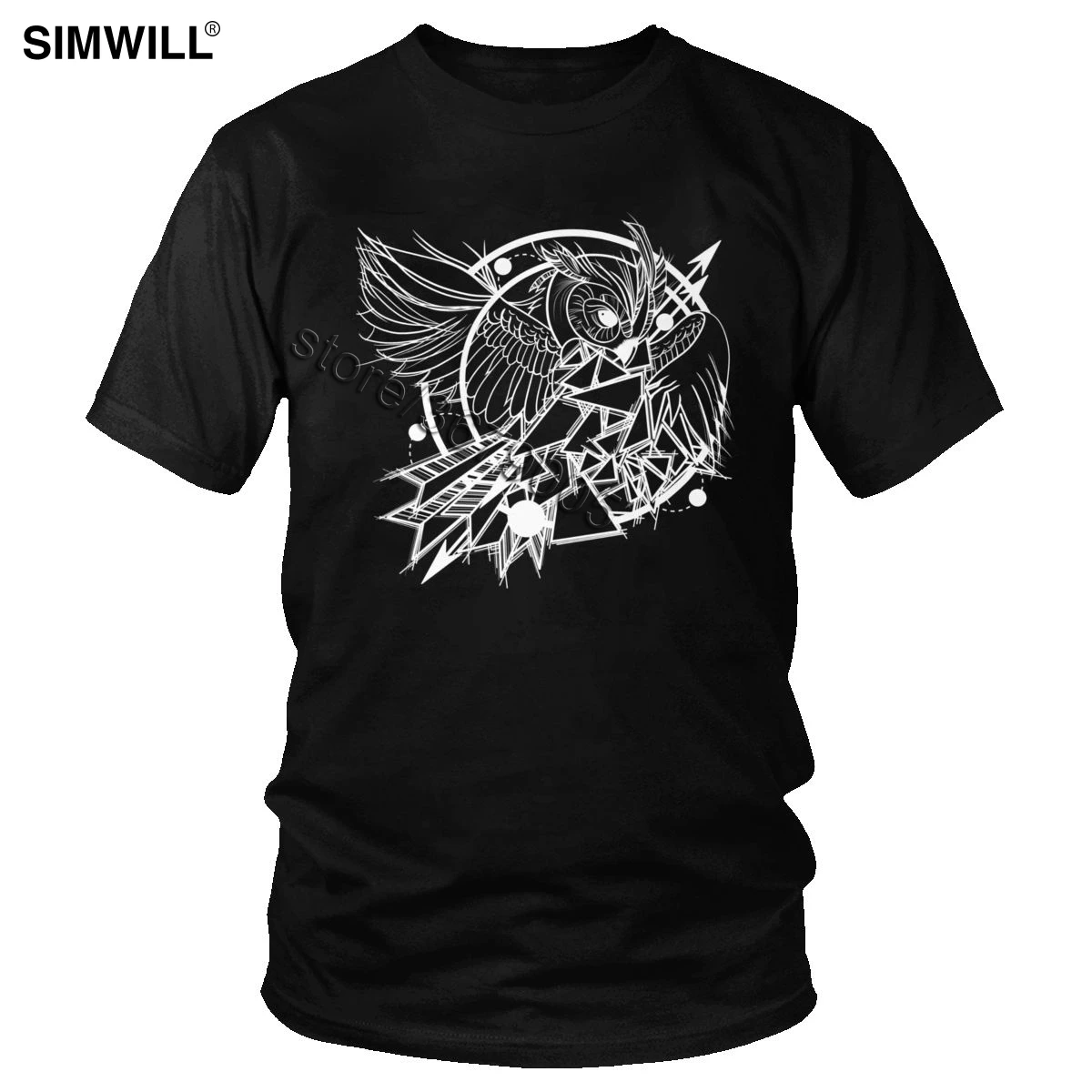 

Abstract Night Owl Shirts Novelty Casual 100% Cotton T Shirt for Men Short Sleeves Stylish Love Bird Tshirt Brand Design T-shirt