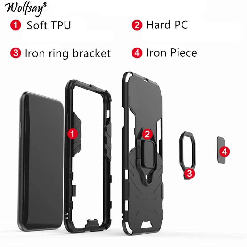 for huawei honor 9x case honor 9x pro car holder armor cases hard pc soft silicone cover for huawei honor 9x china hlk al00 free global shipping