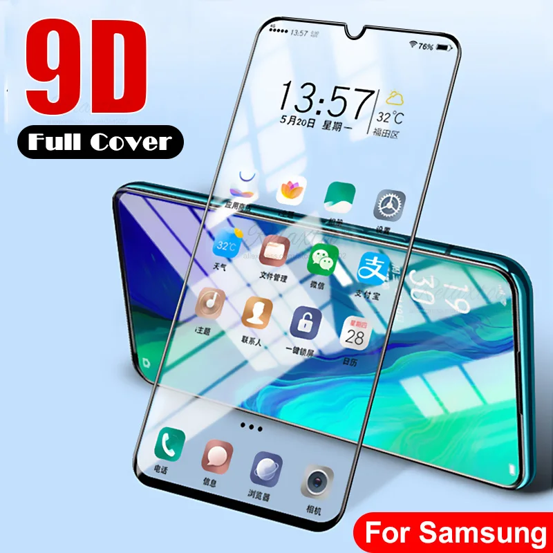 Защитное закаленное стекло 9D для Samsung Galaxy A10 A20 A30 A40 A50 A70 M10 M20 M30|Защитные стёкла и