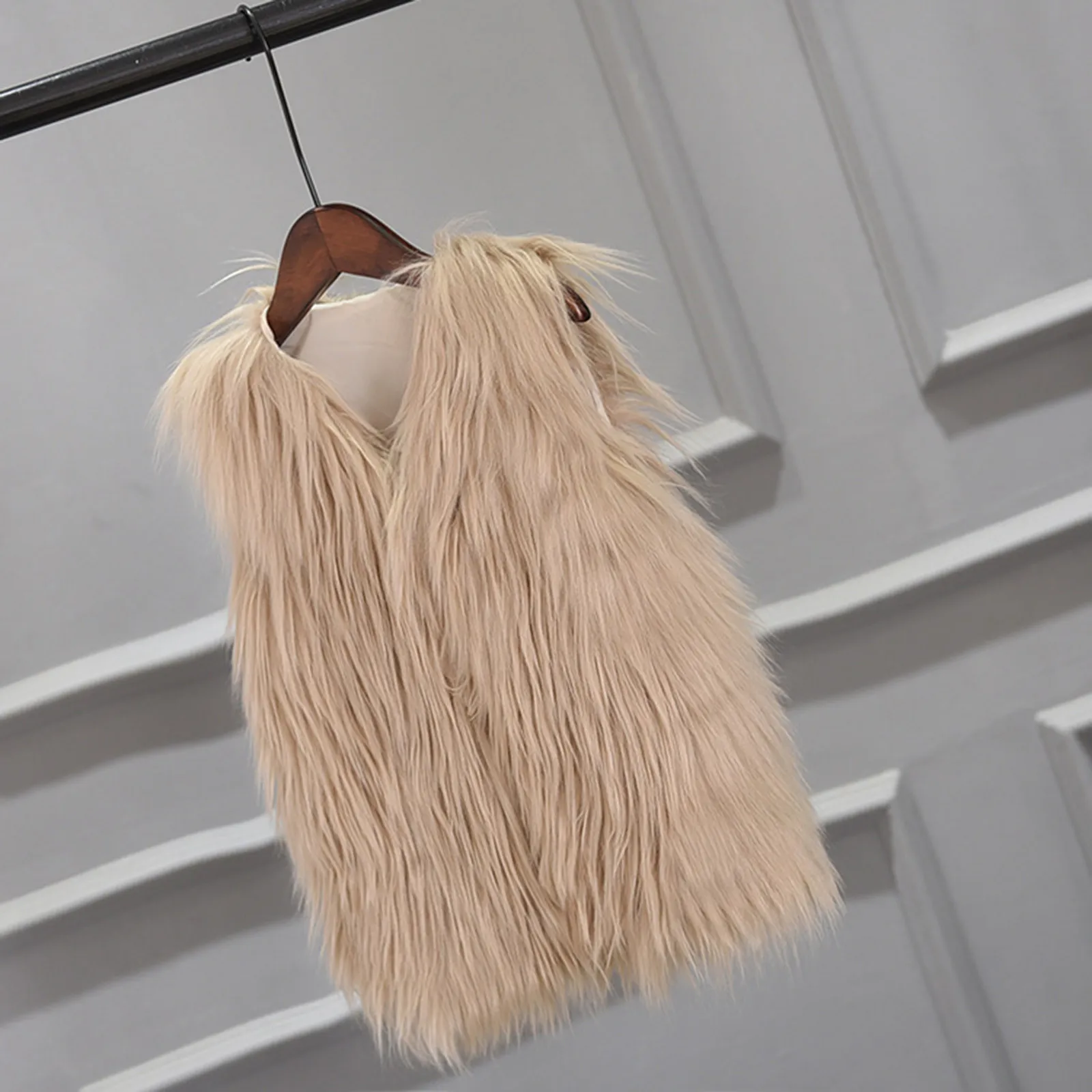 Жилет для девочек одежда детская зимняя куртка из искусственного меха маленьких