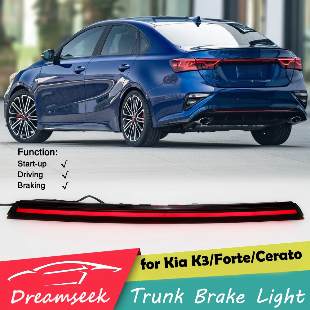 Red Lens Tail Light Extension LED Strip for Kia K3 Forte Cerato 2019 2020 2021 2022 2023 Rear Trunk Stop Brake Third  Lamp