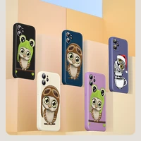 lovely owl cartoon for apple iphone 13 12 pro max mini 11 pro xs max x xr 6s 6 7 8 plus liquid silicone soft phone case