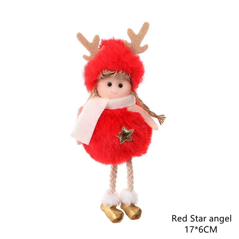 A13-Red star angel Год подарок милый Рождественский Шелковый плюшевый Ангел Кукла орнамент с рождественской елкой Noel рождественские украшения для дома Navidad Декор - Цвет: A13-Red star angel