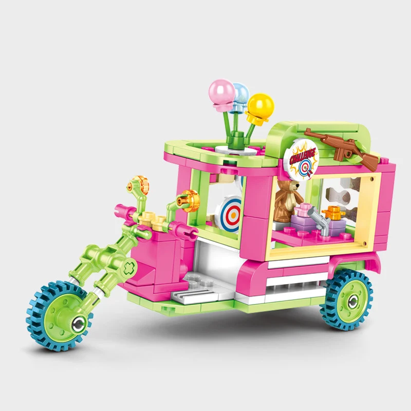 Городской мини уличный вид серия игрушек еда корзина грузовик милая 3D модель