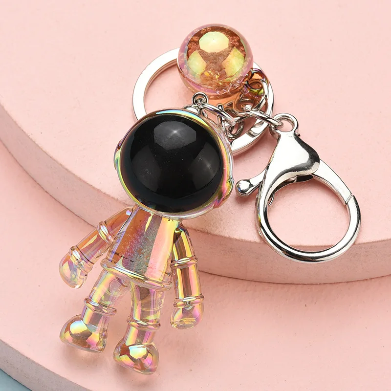 

Crystal Astronaut Acrylic Keychain New Key Ring Dazzle Colour Car Bag Keyring Birthday Gift Man Friend Key Chain Decorations Hot