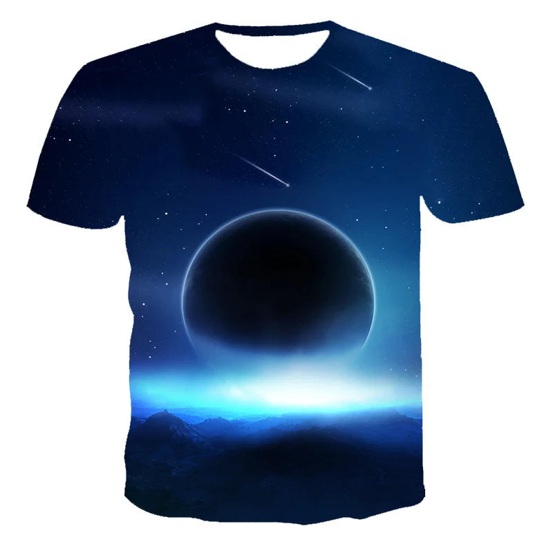 

2021 New 3D Starry sky T-Shirt Punk T-Shirt Men Printed Casual Fashion Shirt O Neck Hip Hop Short Sleeve Plus-Size