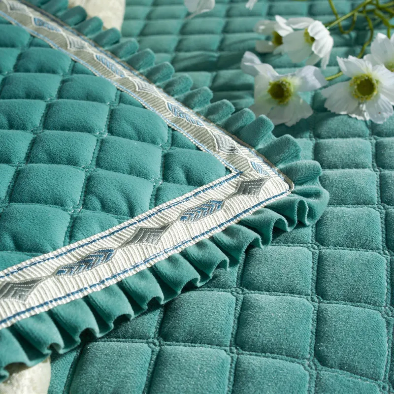 

Quilted Plaid Soft Velvet 3 Seater Couch Covers for Sofas Plush Sofa Cover Single Loveseat Armchair Towel Recliner Slipcover