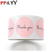 100 500pcs thank you stickerspink stickers for company giveaway birthday party favors labels mailing supplies festival