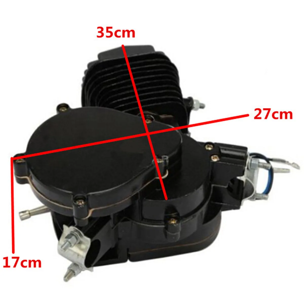 Upgraded 80cc 2 Stroke Motorized Bicycle Gas Engine Motor Kit with Speedometer Black Low Noise Low Vibration Heavy Metal