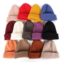 winter knitted hats for women solid color beanies for ladies beanie hat warm autumn women wool beanies knitted hat for adults