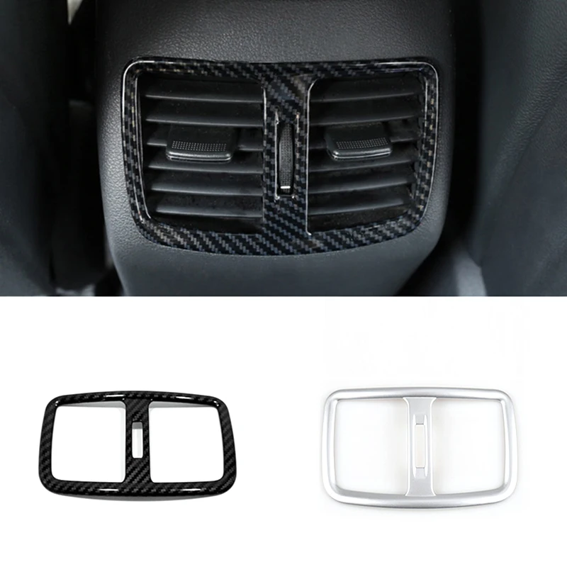 

ABS Carbon fiber For Hyundai Tucson 2015 2016 17 18 19 2020 Car Back Rear Air Condition outlet Vent frame Cover Trim Styling