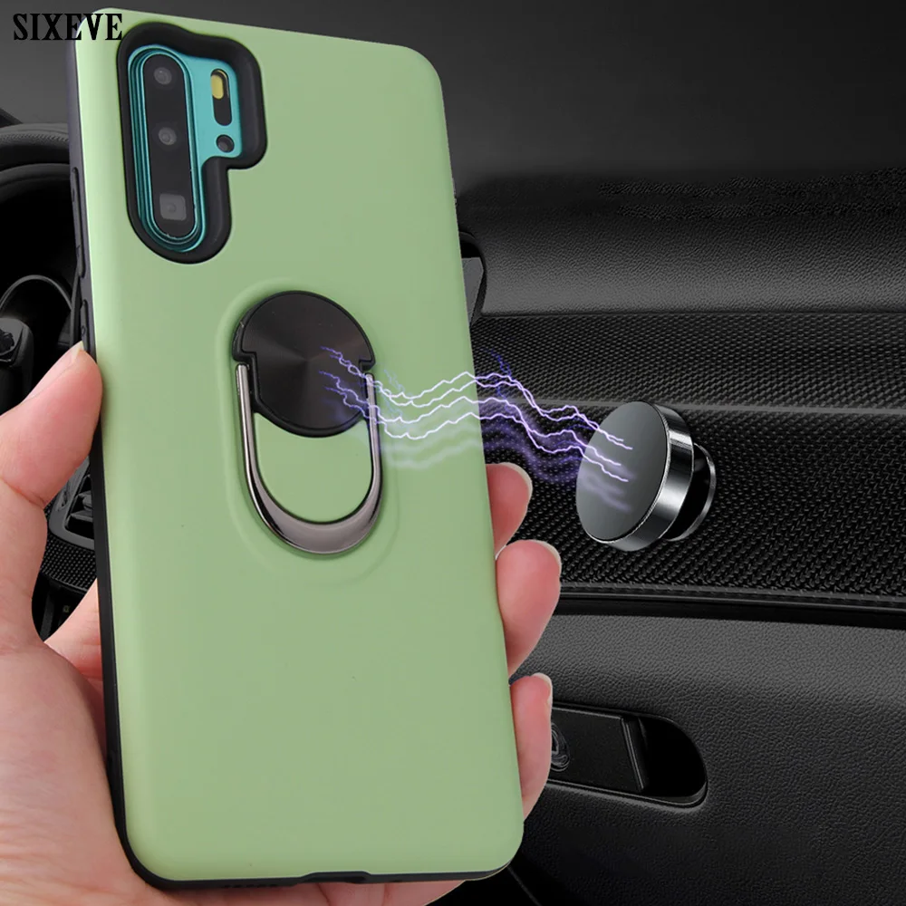 Магнитный автомобильный силиконовый мягкий чехол для Huawei P20 P30 Lite Mate 20 Pro Honor 10 Nova 3i