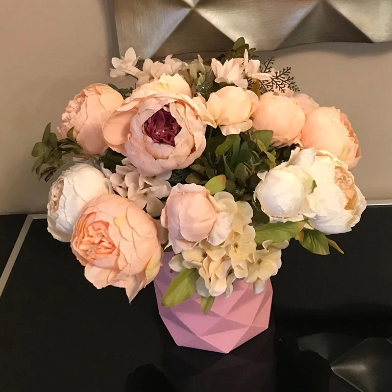 1 букет искусственных пионов украшение для дома и сада из шелковых цветов на день