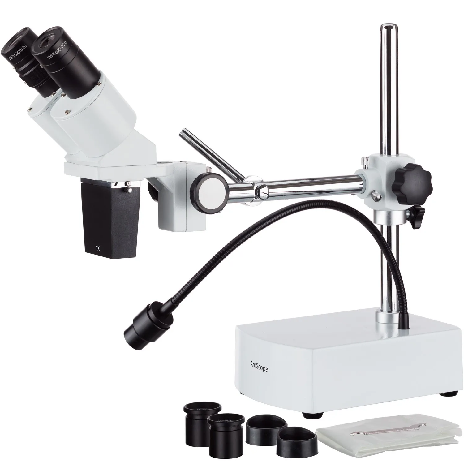

Special Offer---AmScope 10X-20X Compact Fixed-Lens Stereo Boom-Arm Microscope with Gooseneck LED Light