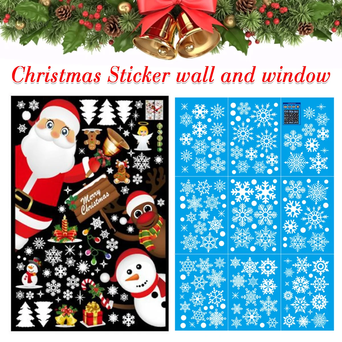 

Christmas Stickers Wall Stickers Window Stickers Snowflake Static Stickers Window Children's Room Home Christmas Decorations