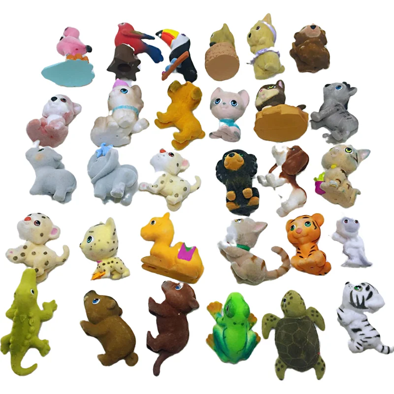 20 шт./лот много моделей флокирующая кукла животное для детей орнамент подарок