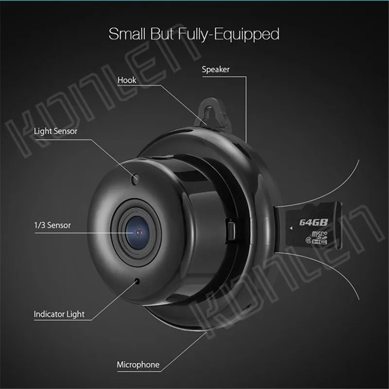 Умная мини камера видеонаблюдения KONLEN Wi Fi 1080P 720P IP беспроводная HD ночное видение