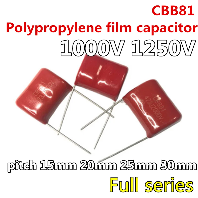 10 шт. мм 15 1000 в 1250 CBB81 полипропиленовый пленочный конденсатор 103J 183J 222J 392J 472J 562J 682J