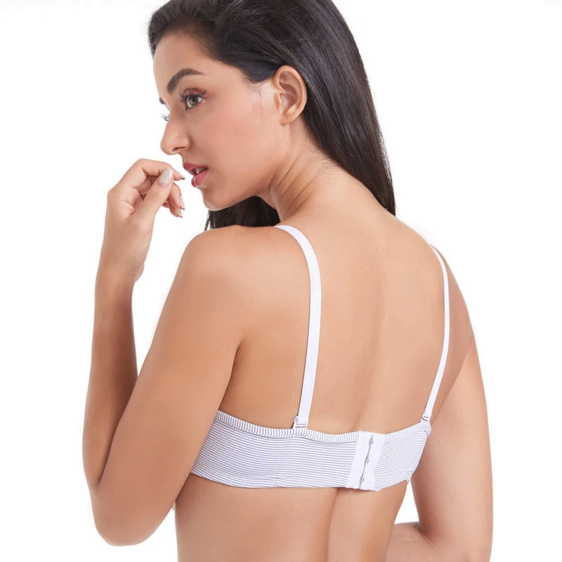 Сексуальный женский бюстгальтер хлопковый новая полосатая футболка на
