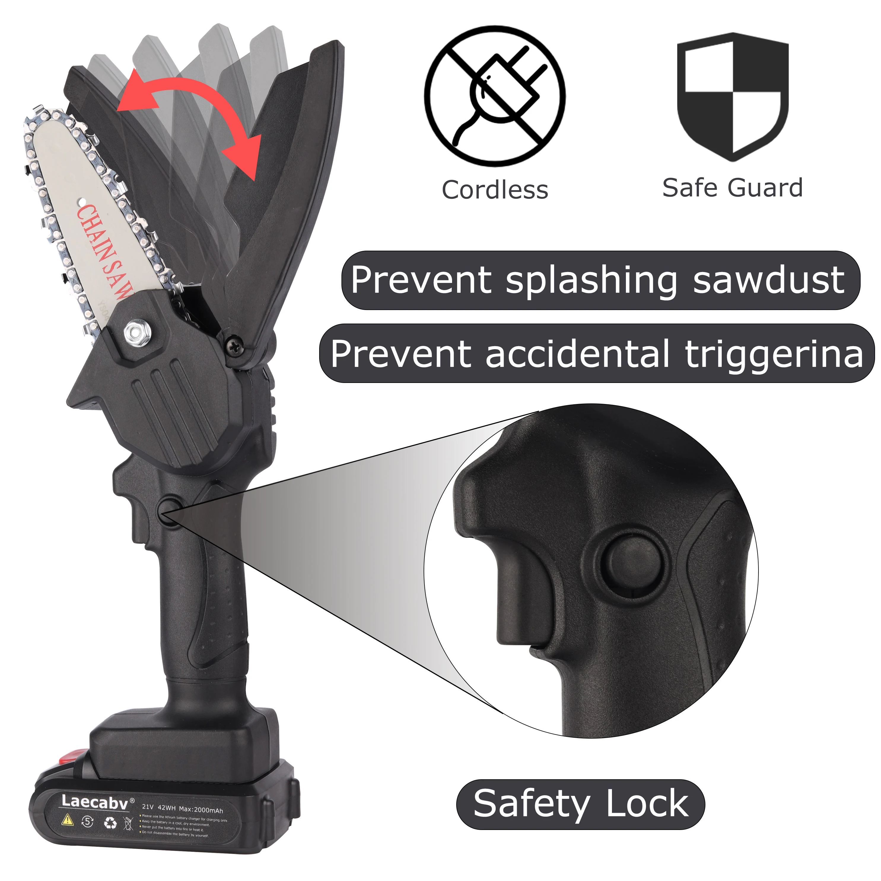 Электрическая цепная пила перезаряжаемая портативная электрическая для одной