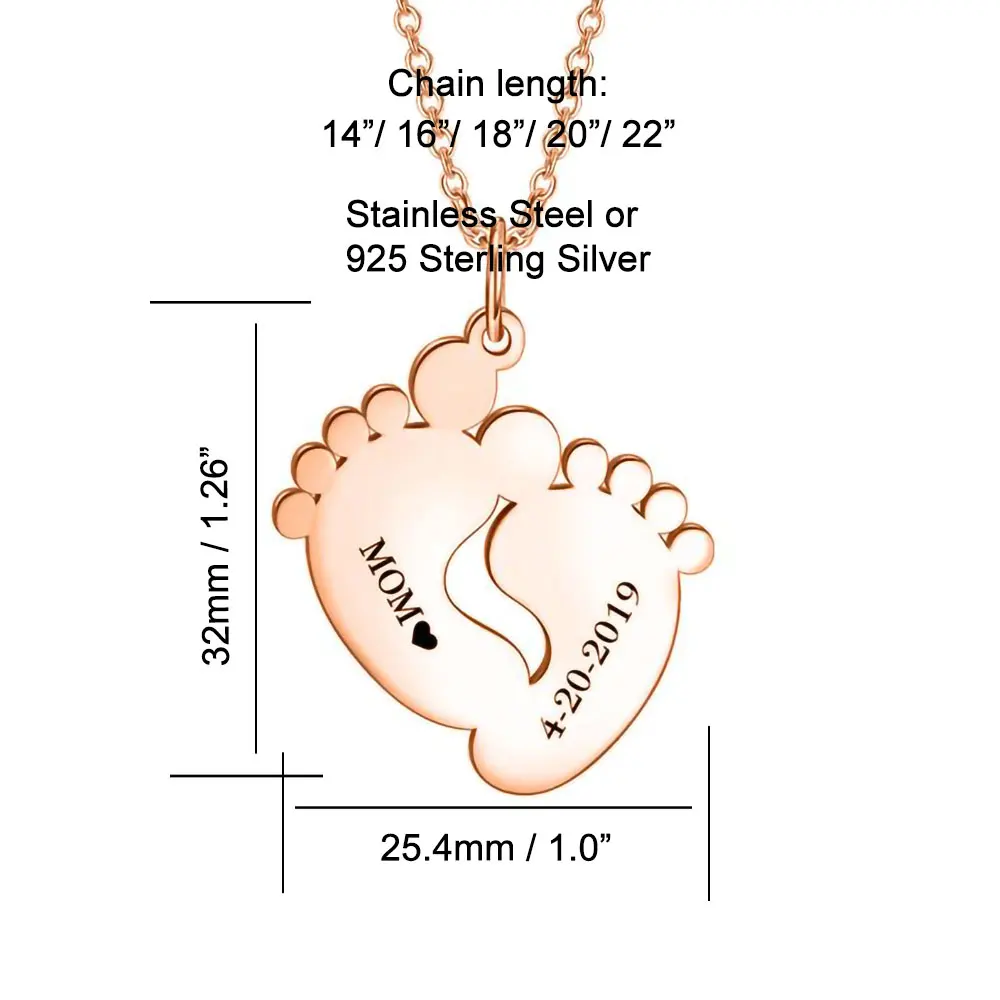 Custom Personalized Name Necklace Women Love Footprint Engraved Couple Pendant for Heart Necklaces Stainless Steel Jewelry | Украшения и