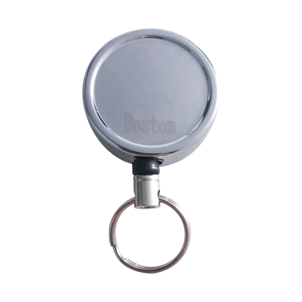 

Bestom Heavy Duty Metal ID Badge Holder with Belt Clip/ Reinforced Vinyl Clip & Split Keyring