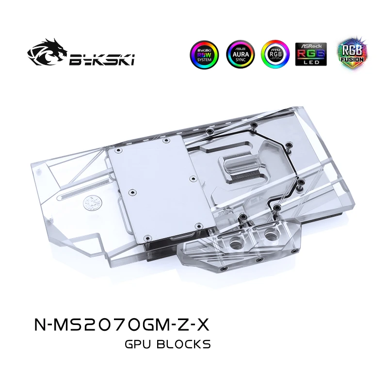 Bykski N MS2070GM Z X полноэкранная видеокарта блок водяного охлаждения для MSI RTX2070 Gaming Z/
