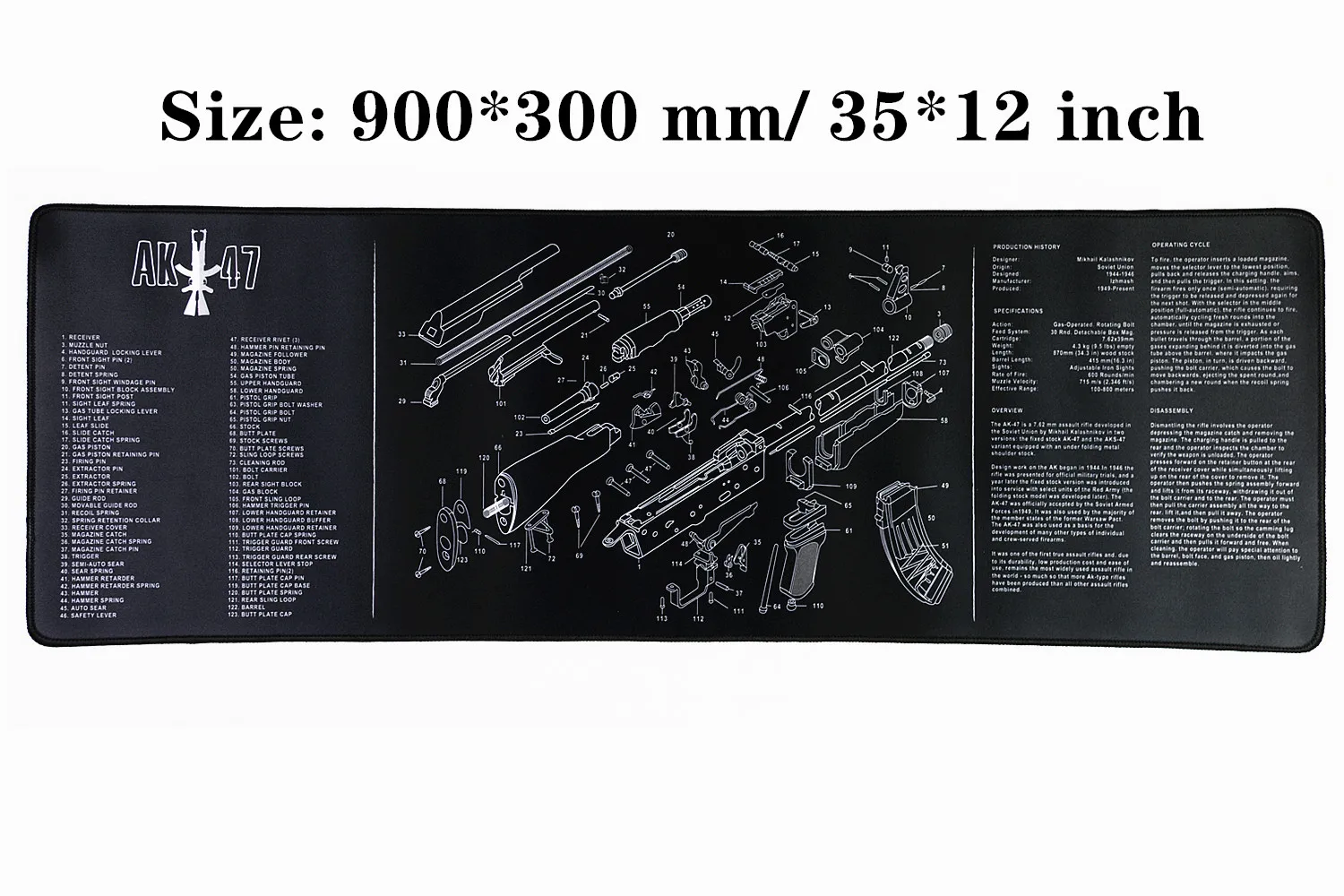 AK47 Водостойкий пистолет резиновый коврик для чистки Glock 1911 Beretta HK USP SIG P226 AR15 AK47 Remington с армирующими частями список коврик для верстака - Цвет: AK47