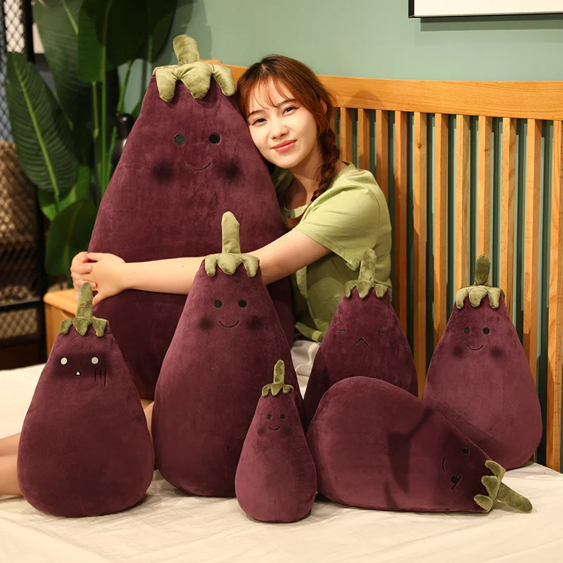 

25-75CM Creative Eggplant Plush Pillow Soft Vegetable Eggplant Toy Kids Girls Birthday Valentine's Day Gift