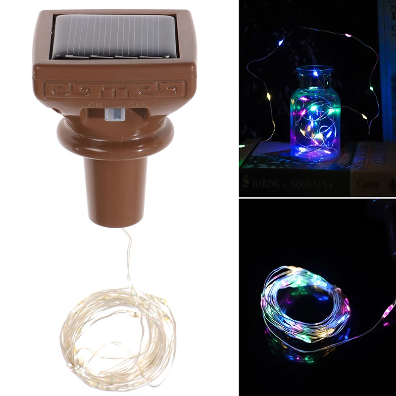 

1 Pack LED Colored Starry Cork Lights Solar Powered Mini Copper String Lights For Wine Bottles With Cork DIY/Decor/Party/Wedding
