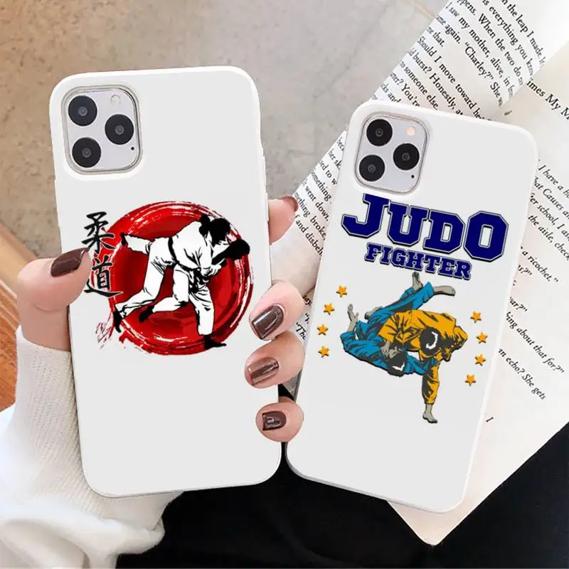 

Judo Jiu Jitsu BJJ Phone Case White Candy Color for iPhone 11 12 mini pro XS MAX 8 7 6 6S Plus X SE 2020 XR