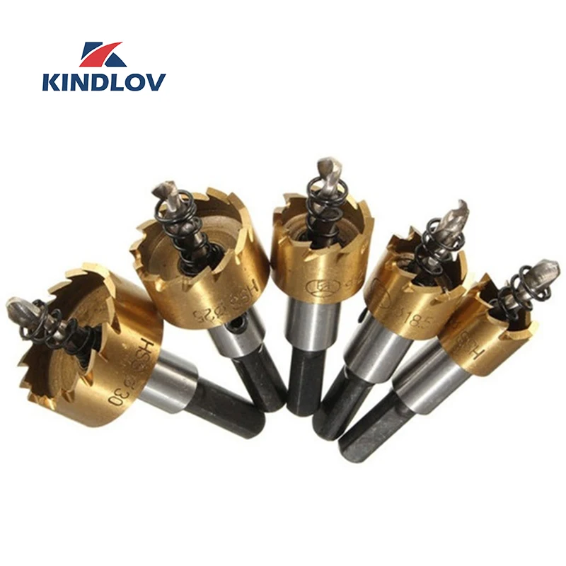 

KINDLOV 5 Pcs Carbide Tip 16/18/20/25/30mm HSS Steel Drill Bit Hole Cutter Tool For Woodwork Metal Installing Locks Hand Tools