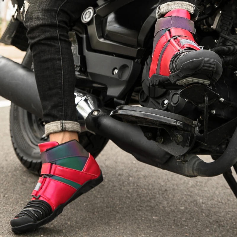 

Motorcycle Ankle Boots Men Motor Bike Racing Shoes Wearable High Top Cycling Shoes Riding Boots 2021 Men Nonslip Riding Sneakers