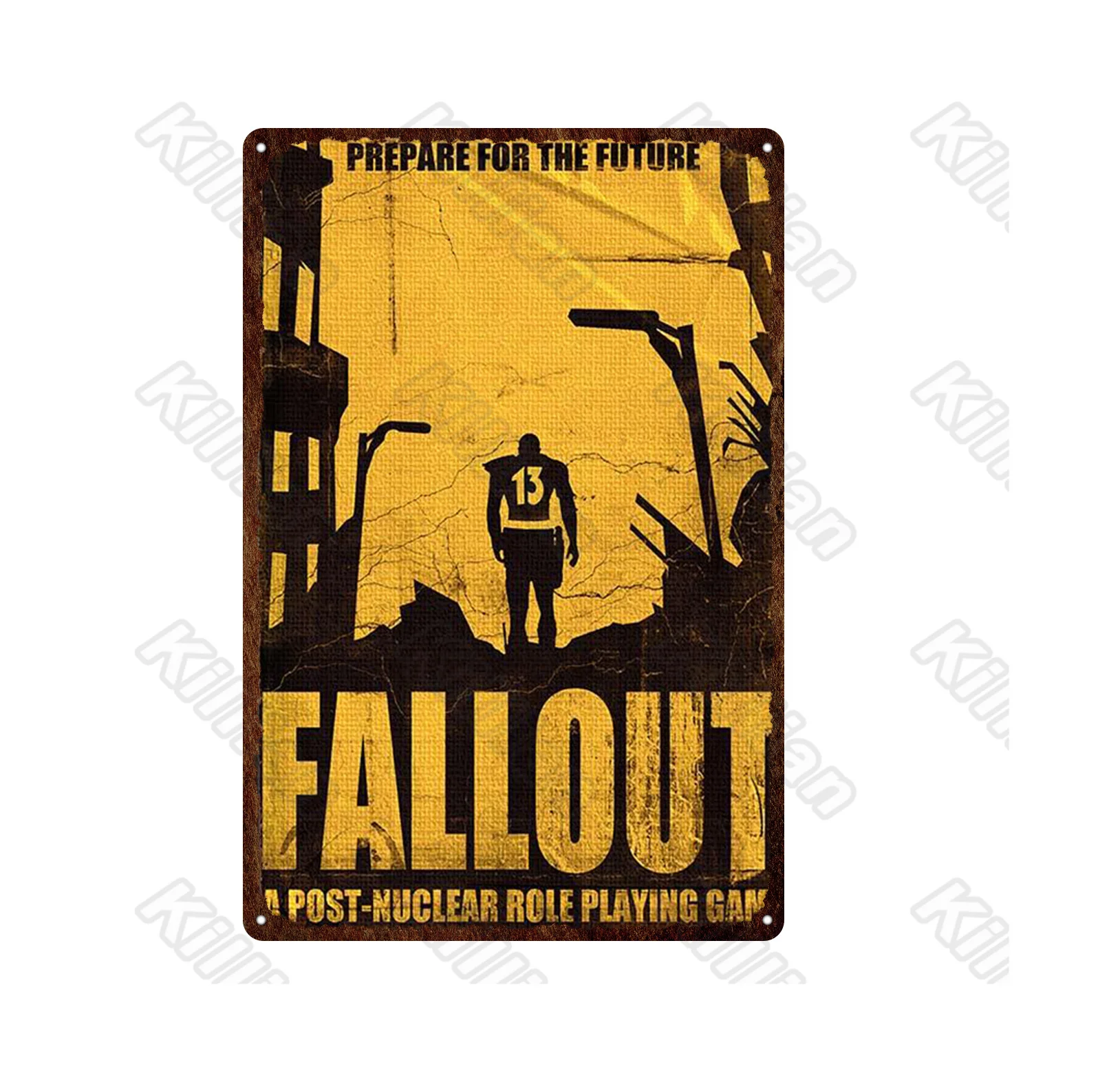 

Living Room Metal Poster Decoration The Cartoon That Mech Warrior The Landscape Metal Tin Can Be Suspended Art Iron Painting