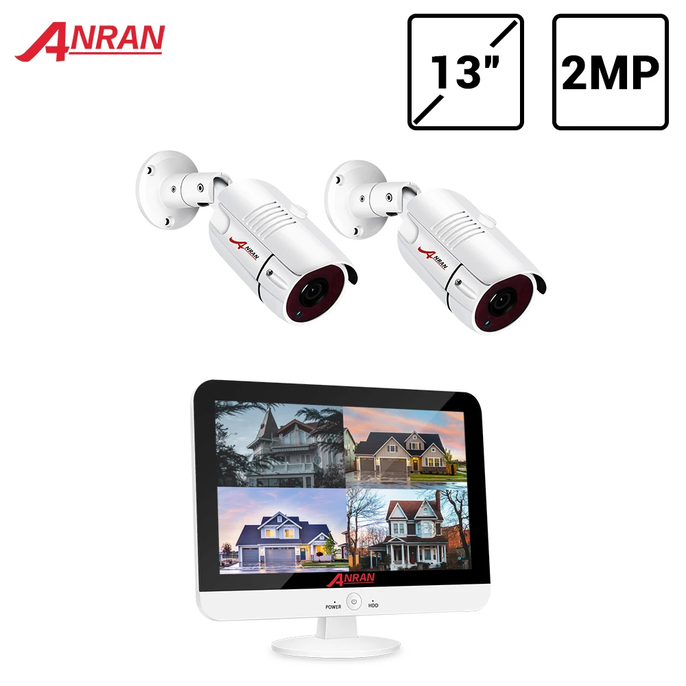 Система видеонаблюдения ANRAN 2 канала 1080P 2.0мп AHD NVR IP66|Система наблюдения| |