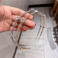 original design full rhinestone fishbone shape hairband women glittering fashion crystal headband street chic hair accessories