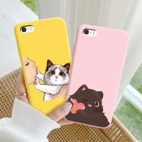 couple lovely cute hand painted cat phone case for iphone 12 13 mini 11 pro xs max 8 7 plus xr se 2020 silicone soft cover case