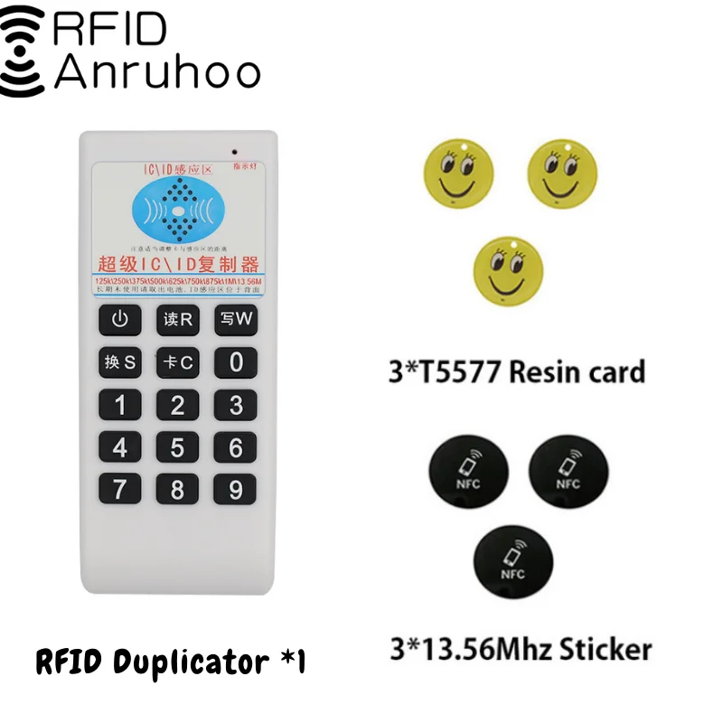 Duplicador RFID portátil, lector NFC, 125Khz, T5577, 13,56 Mhz, UID, tarjeta de Chip inteligente, programador, copiadora