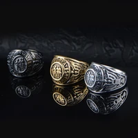 megin d stainless steel titanium us army vetran totem carved retro vintage rings for men women couple friends gift jewelry bague