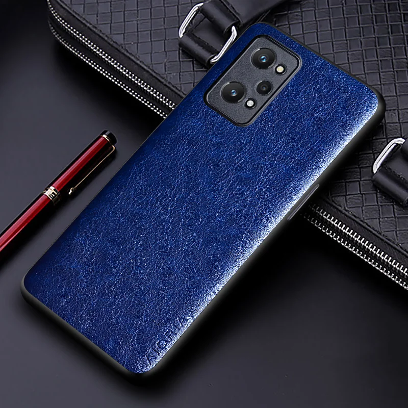 luxury pu leather case for oppo realme gt neo2 coque with business solid color design phone cover for oppo realme gt neo 2 case free global shipping