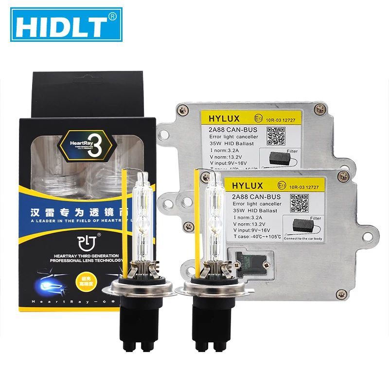 HIDLT 35 Вт HeartRay Xenon HID набор ламп H1 H3 H7 H11 9005 9006 9012 D2H 4500K 5500K 6500K Автомобильный свет Hylux 2A88