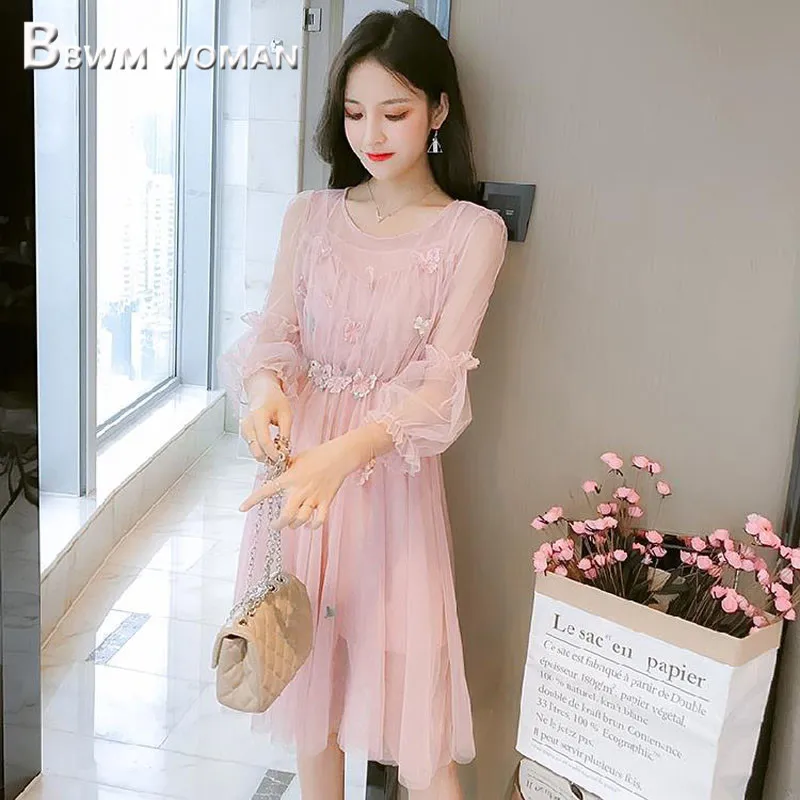 Новинка Весна 2019 милое женское платье модные облегающие Женские платья из двух