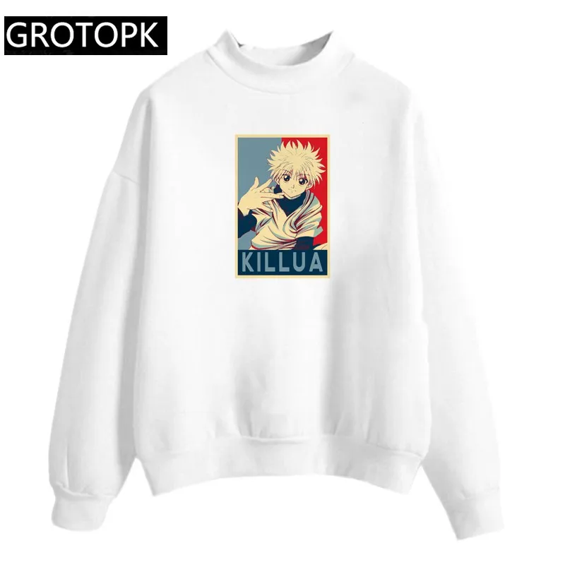 

Японские толстовки Harajuku killua hunter x hunter HxH Anime Ullzang, пуловер с длинным рукавом, толстовки унисекс, забавный Свитшот