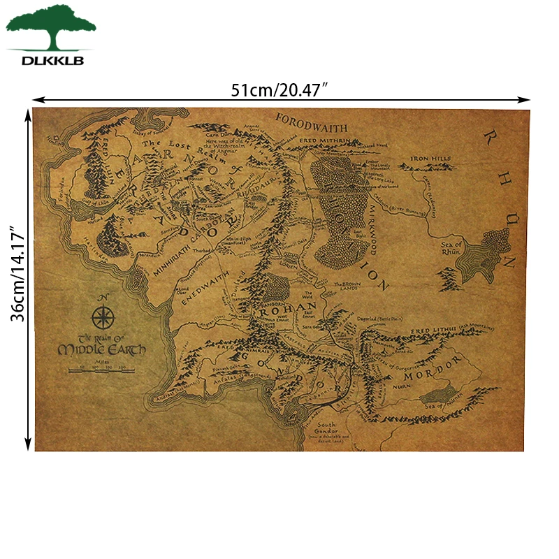DLKKLB карта фильма Волшебная новая кино плакаты Классическая 51x36 см крафт-бумага