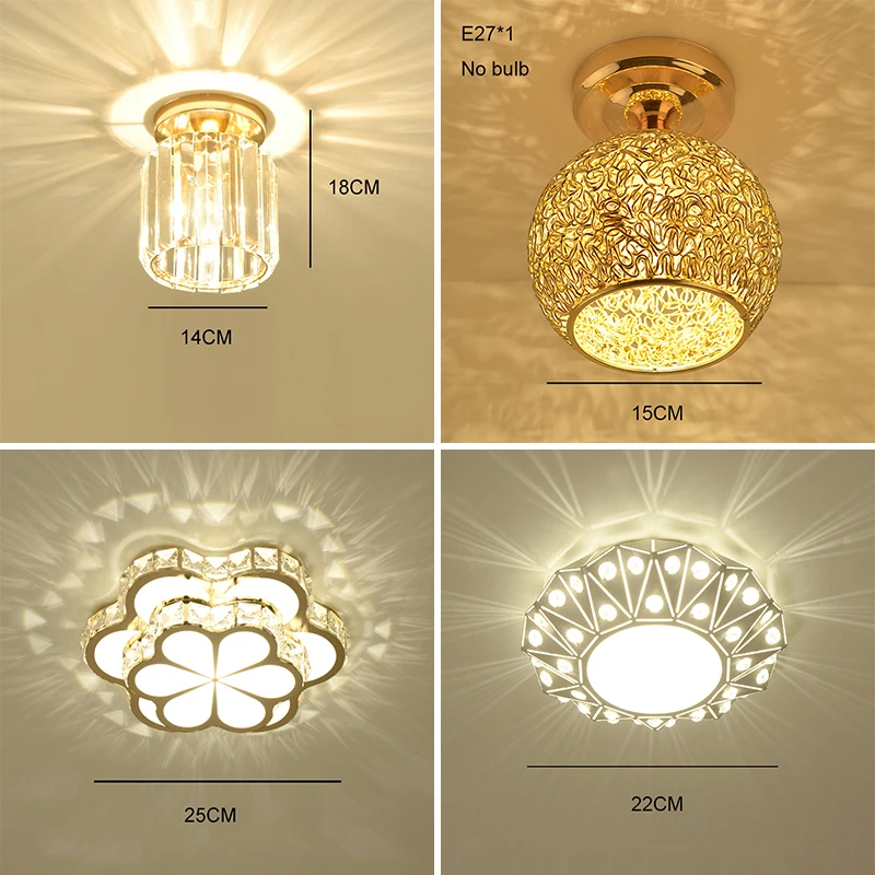 

Crystal Led Ceiling Lights Modern Wooden Acryl Ceiling Lamp Surface Mount Flush Living Room Bedroom Light Fixture Foyer Kitchen