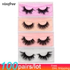 100 парлот Visofree ресницы 3D норковые ресницы ручной работы норковые драматические ресницы безжалостные ресницы многоразового применения оптом норковые ресницы
