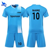 2021 custom men boys short sleeve soccer jerseys set breathable kids football uniform futsal shirtsshorts traning sports suit