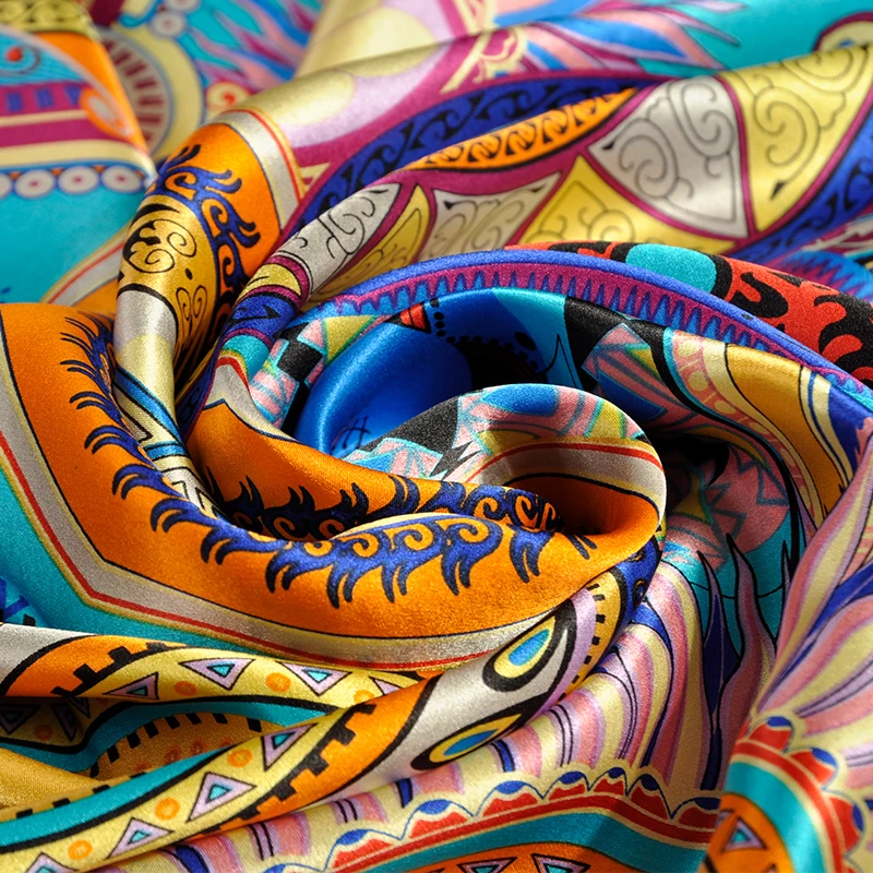 Женский квадратный шарф из 100% натурального шелка 2021 шейный Ханчжоу большой